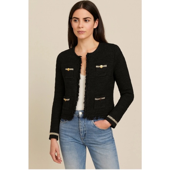 Lilly PulitzerBeckington Cardigan Lady Jacket Fringe Black...